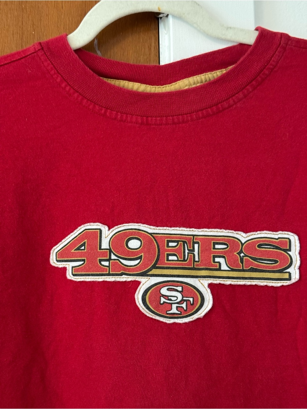 Vintage San Francisco 49ERS SF Men's Red Logo Crewneck T-Shirt Cotton